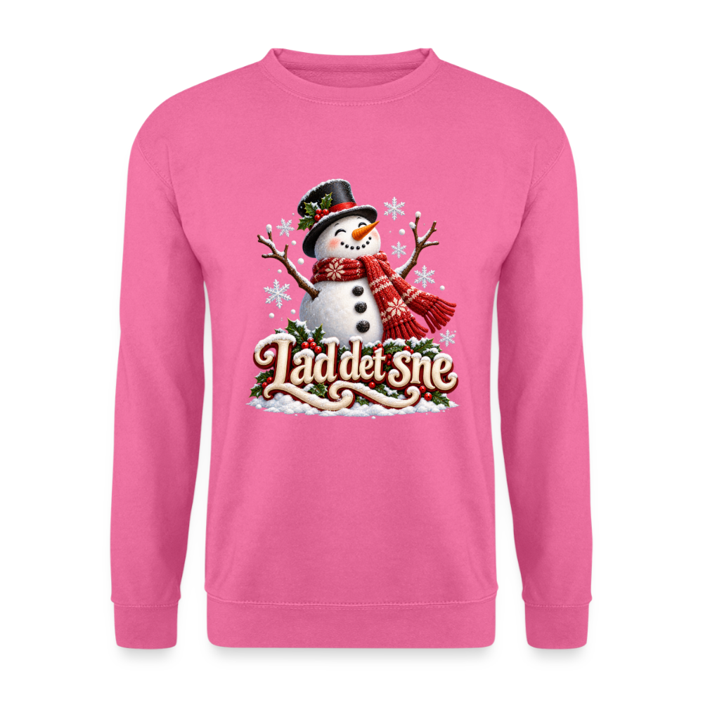 CityShirts - Sweatshirt - Lad det sne – snemand - CS064 - pink