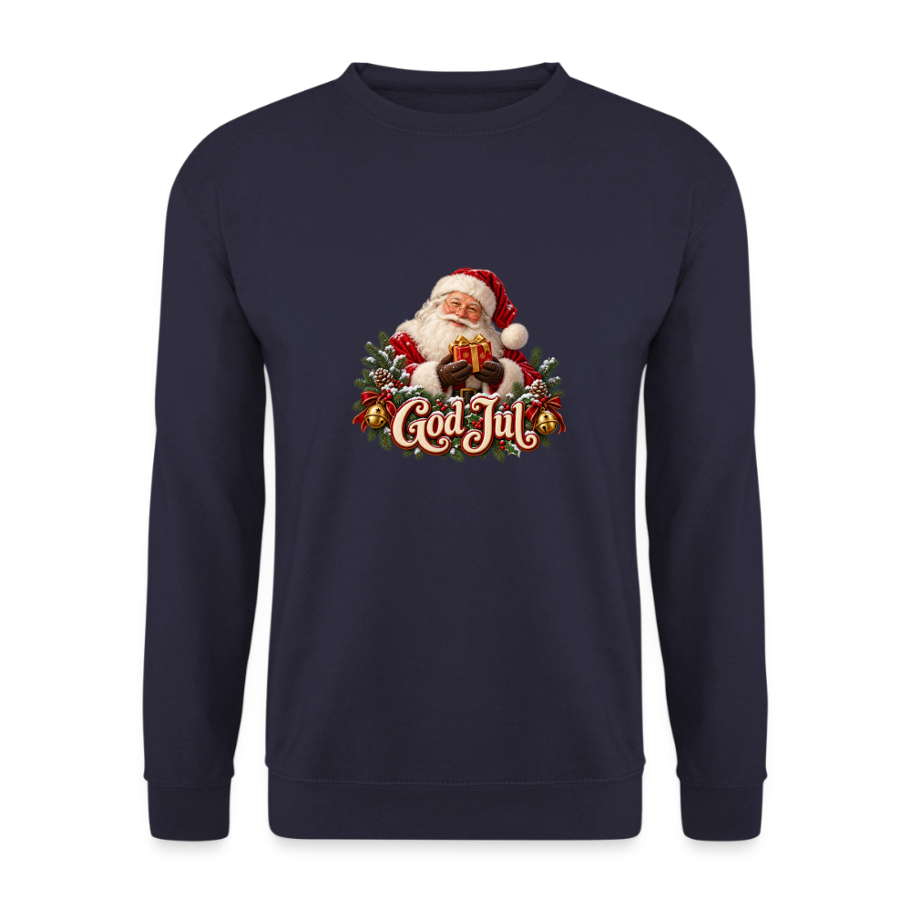 CityShirts - Sweatshirt - God Jul – klassisk julemand - CS058 - marineblå