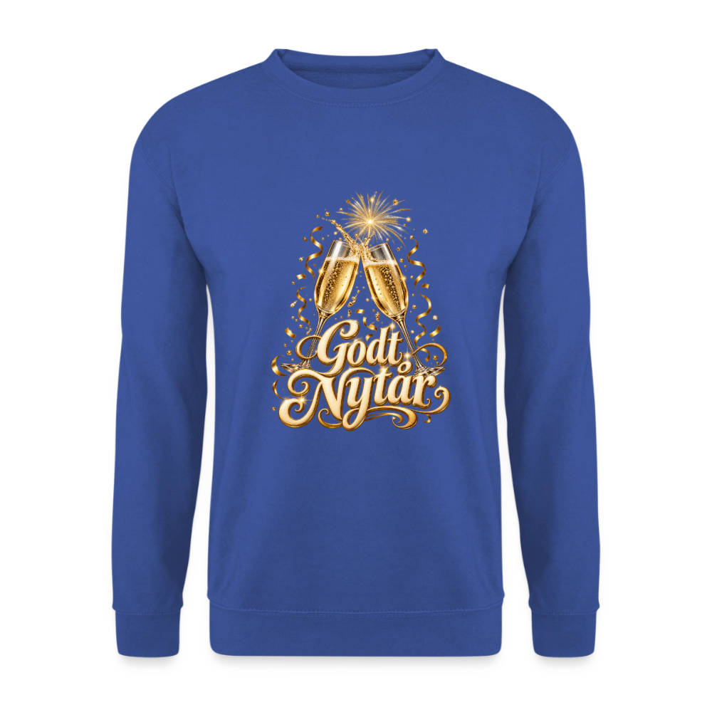 CityShirts - Sweatshirt - Godt Nytår – champagne og fyrværkeri - CS066 - kongeblå