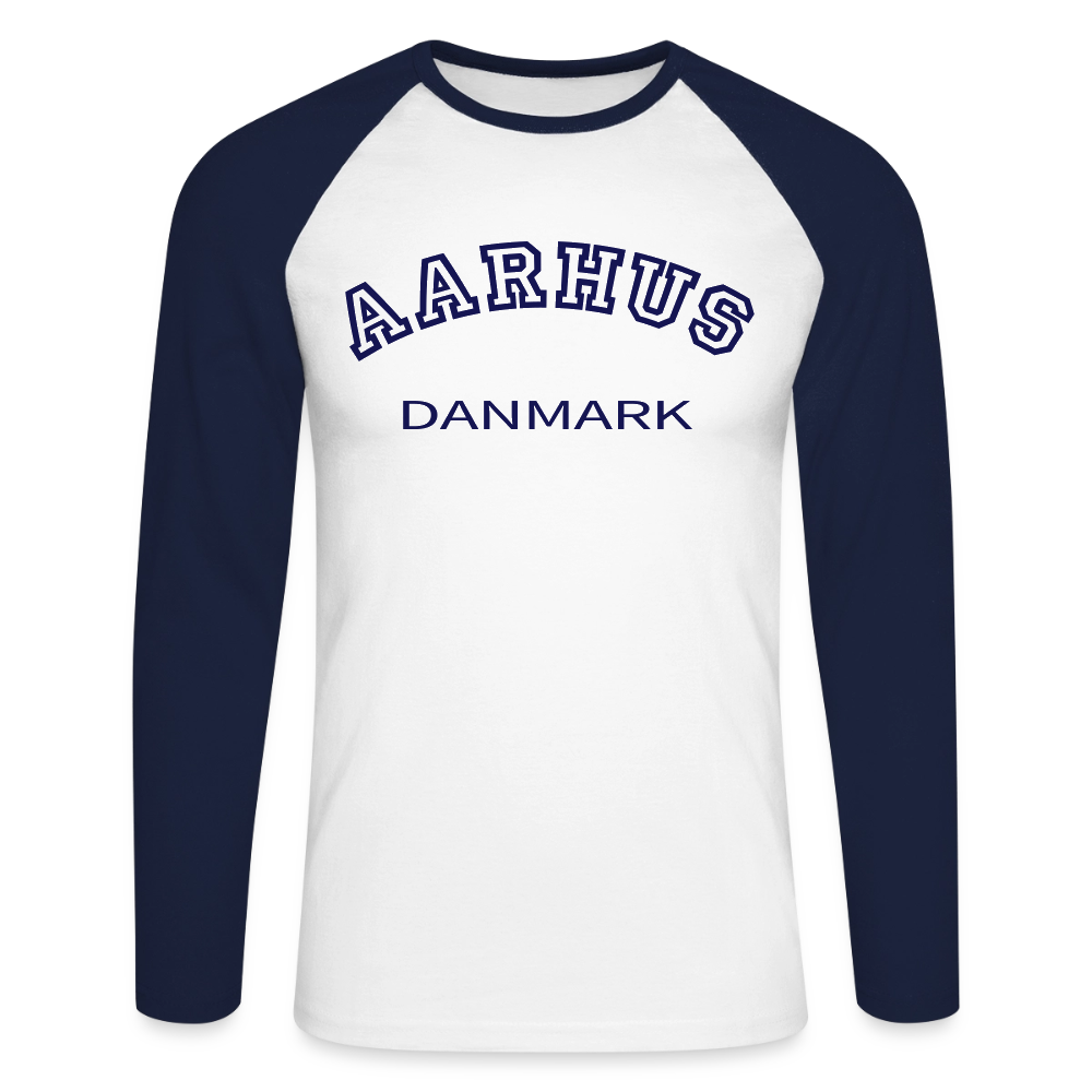 CityShirt - Baseball T-Shirt - Aarhus - hvid/marineblå
