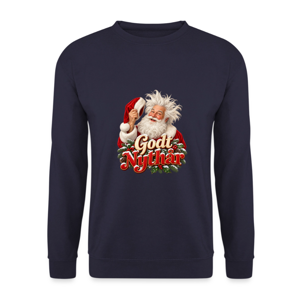 CityShirts - Sweatshirt - Godt Nythår – julemand med morgenhår - CS061 - marineblå