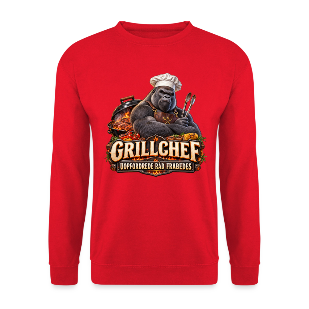 CityShirts - Sweatshirt - Grillchef – Uopfordrede råd frabedes - CS047 - rød