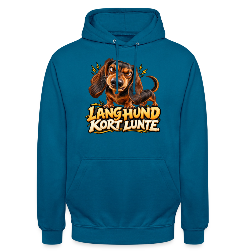 CityShirts - Hoodie - Lang Hund – Kort Lunte - CS026 - dybt havblå