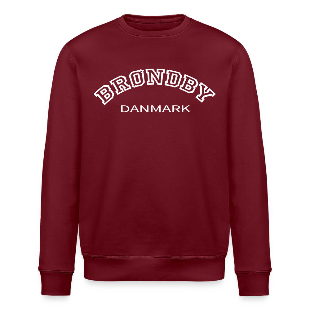 Unisex Organic Sweatshirt - BRØNDBY x DANMARK - burgundy