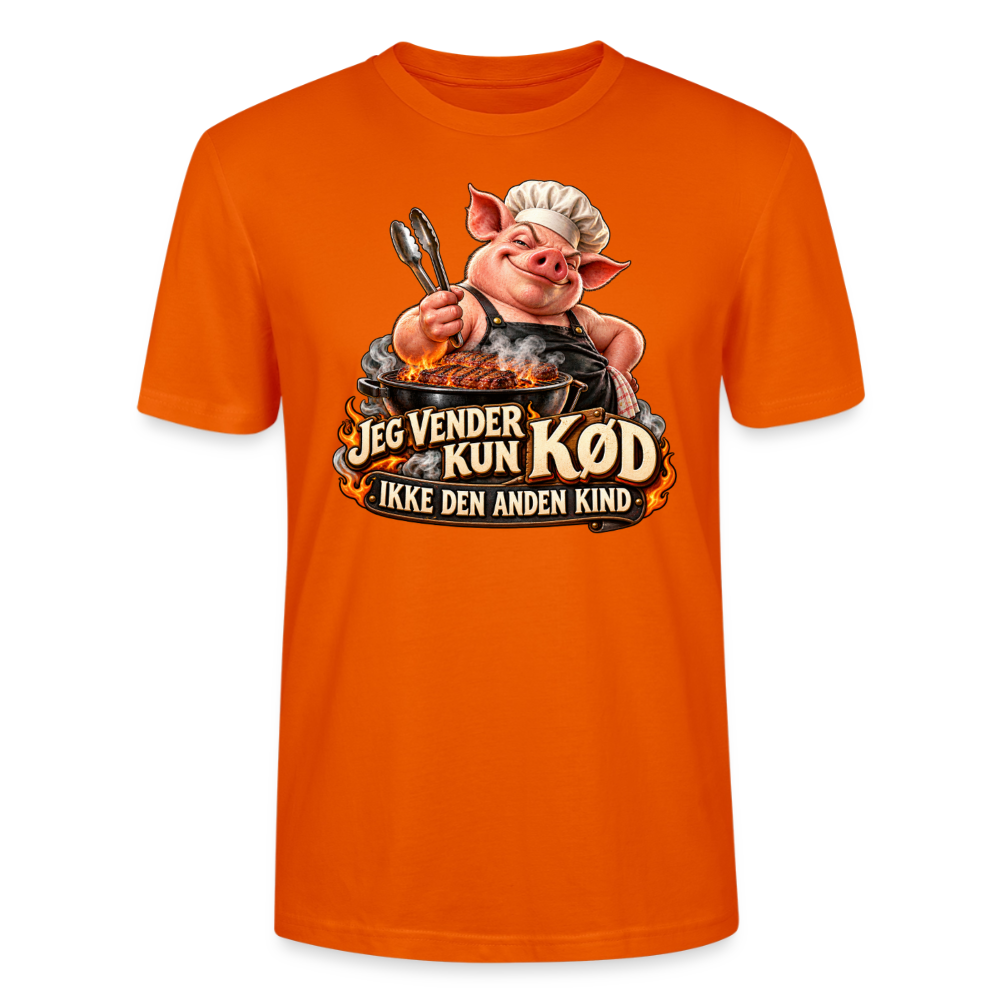 CityShirts - T-shirt - Jeg vender kun kød – Ikke den anden kind - CS044 - mørk orange