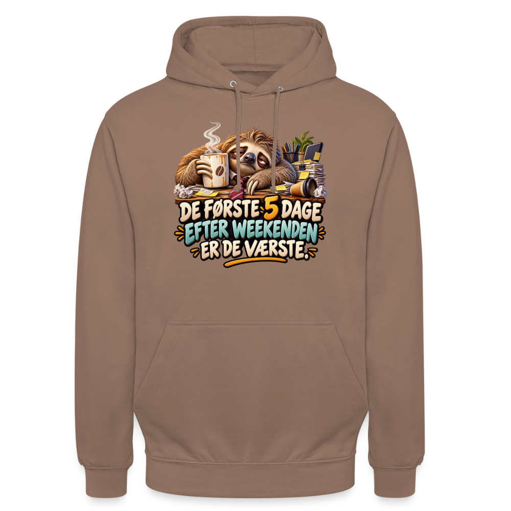 CityShirts - Hoodie - De første 5 dage efter weekenden er de værste - CS023 - mokka