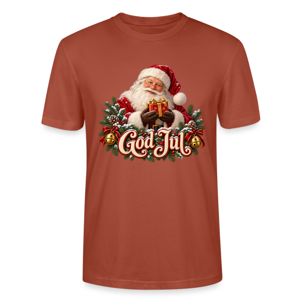 CityShirts - T-shirt - God Jul – klassisk julemand - CS058 - terrakotta