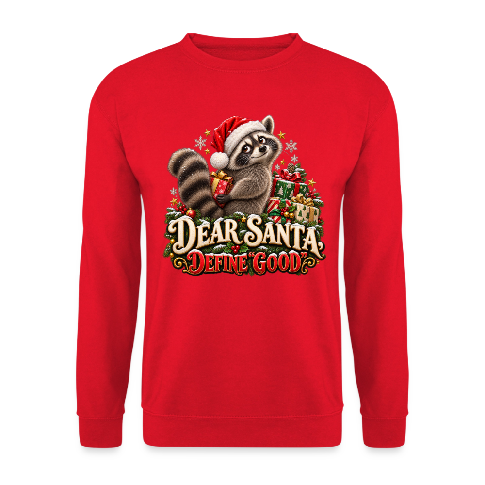 CityShirts - Sweatshirt - Dear Santa, define good – julevaskebjørn - CS028 - rød