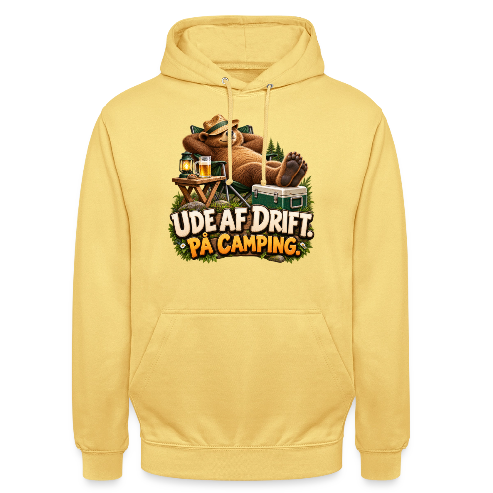 CityShirts - Hoodie - Ude af drift. På camping. - CS035 - citrongul