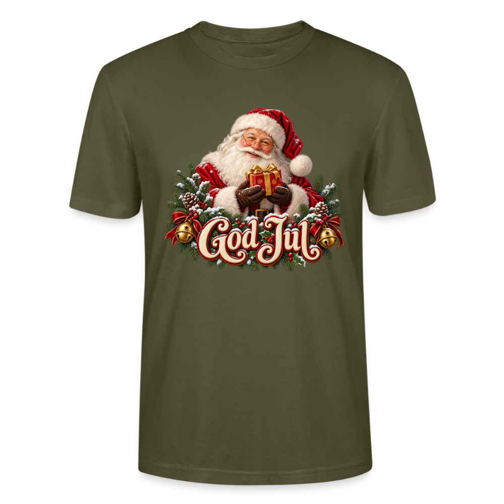 CityShirts - T-shirt - God Jul – klassisk julemand - CS058 - khaki