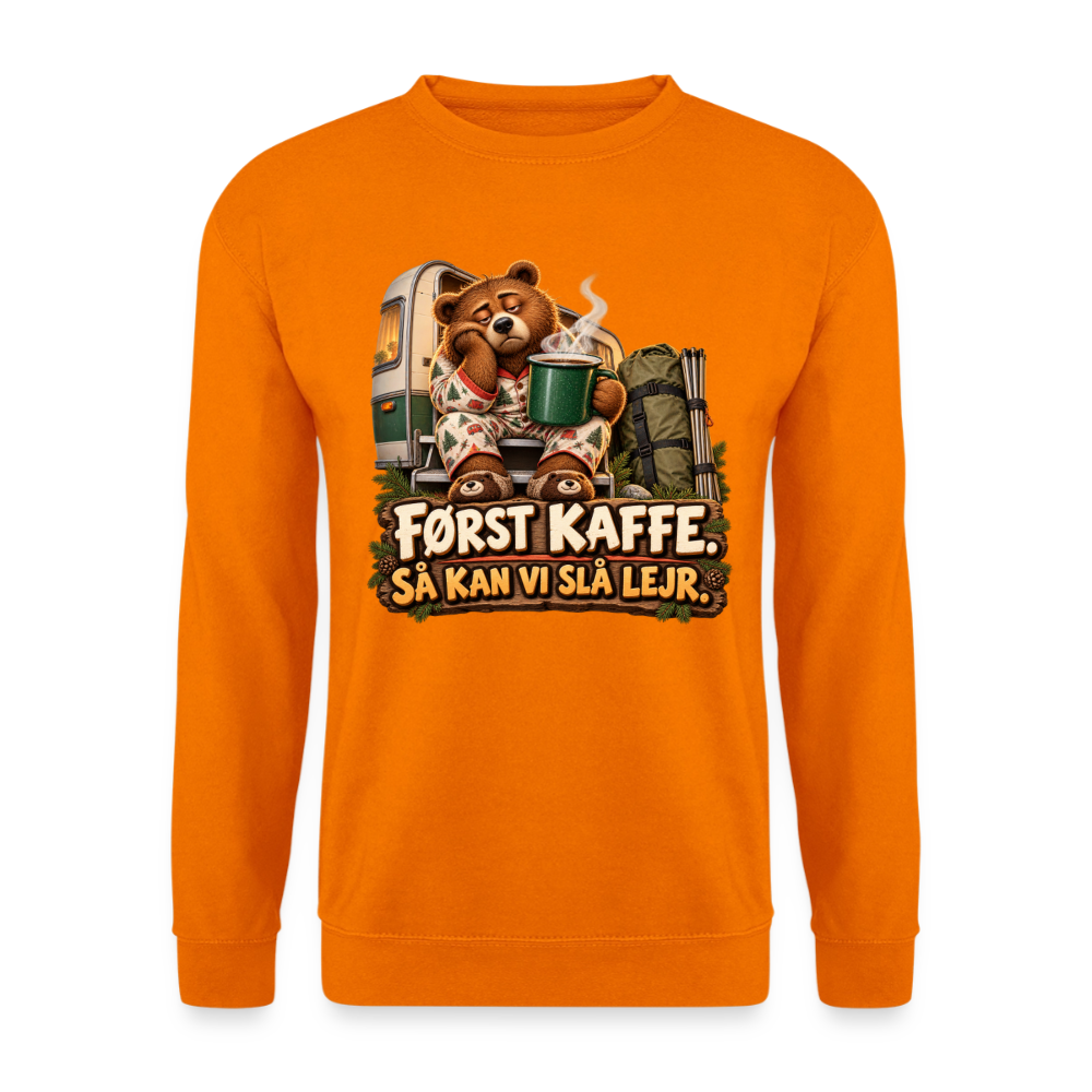 CityShirts - Sweatshirt - Først kaffe – Så kan vi slå lejr - CS043 - orange