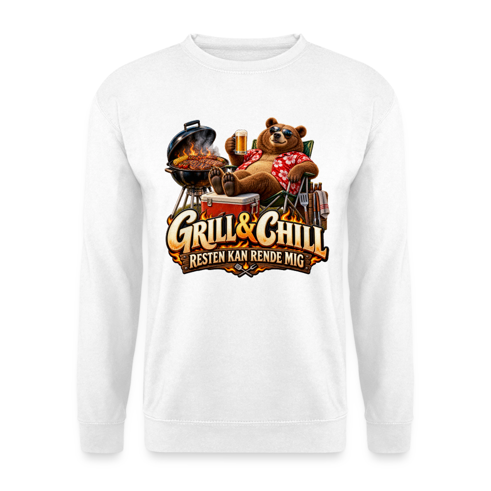 CityShirts - Sweatshirt - Grill & Chill – Resten kan rende mig - CS049 - hvid