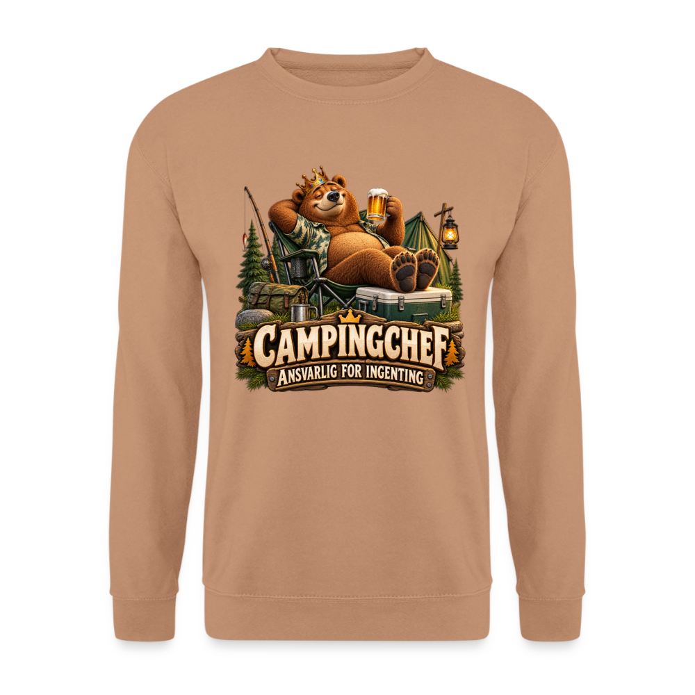 CityShirts - Sweatshirt - Campingchef – Ansvarlig for ingenting - CS038 - mokka
