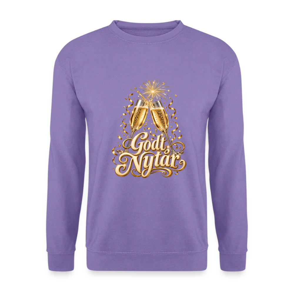 CityShirts - Sweatshirt - Godt Nytår – champagne og fyrværkeri - CS066 - lavendel
