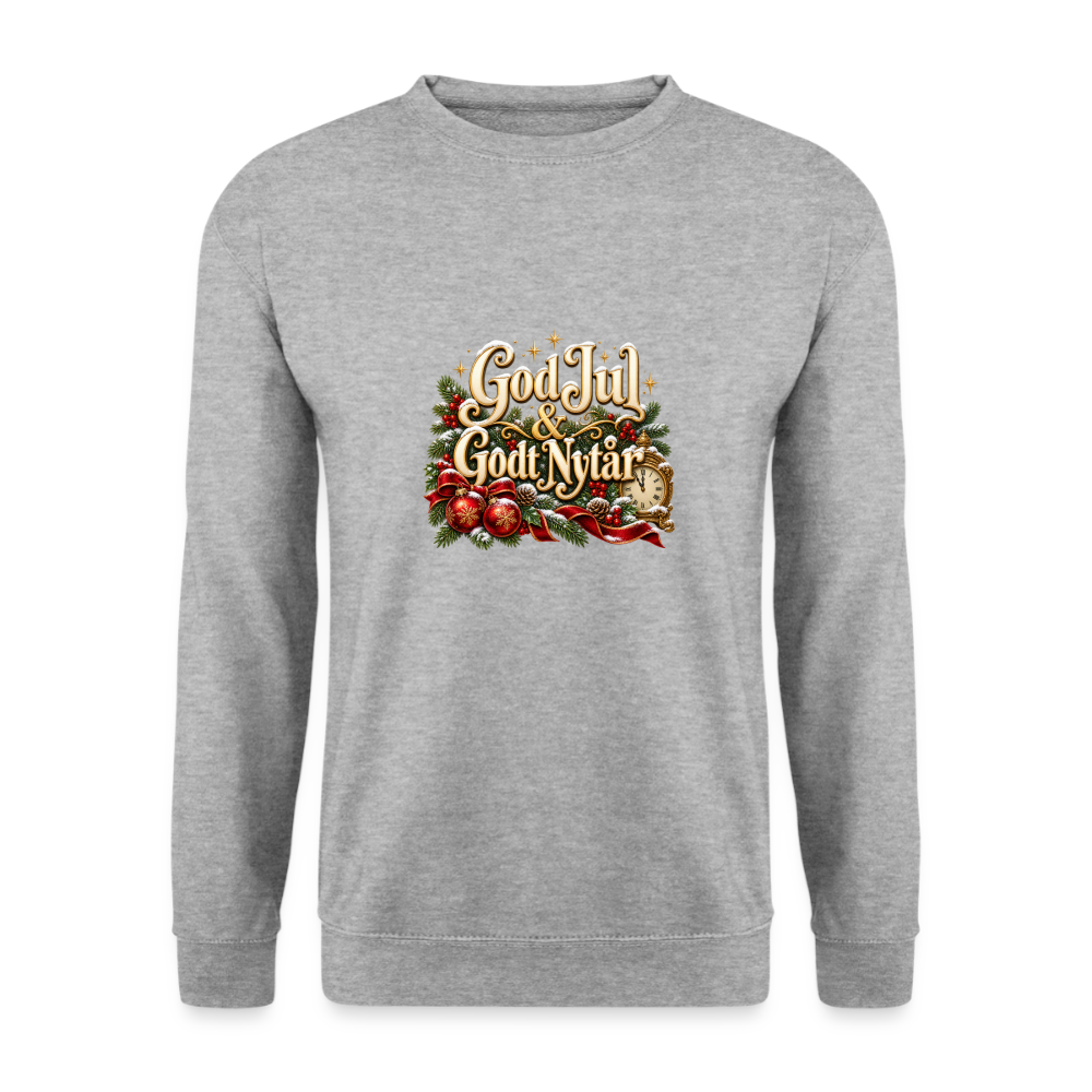 CityShirts - Sweatshirt - God Jul & Godt Nytår – jul og nytår - CS060 - hvidgrå meleret