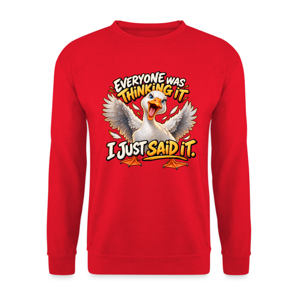 CityShirts - Sweatshirt - Everyone was thinking it – I just said it - CS012 - rød
