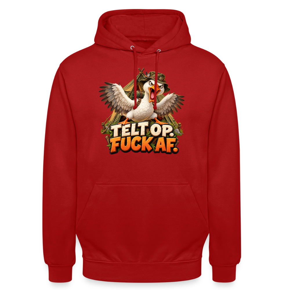 CityShirts - Hoodie - Telt op. Fuck af. - CS037 - rød