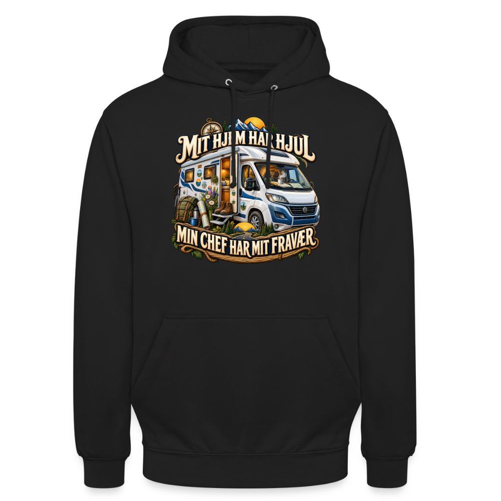 CityShirts - Hoodie - Mit hjem har hjul – Min chef har mit fravær - CS040 - sort