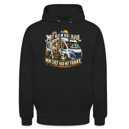 CityShirts - Hoodie - Mit hjem har hjul – Min chef har mit fravær - CS040 - sort