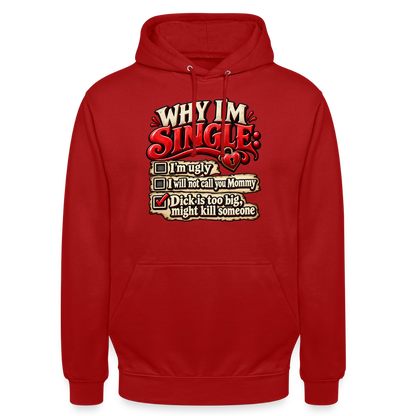 CityShirts - Hoodie - Why I’m Single - CS007 - rød