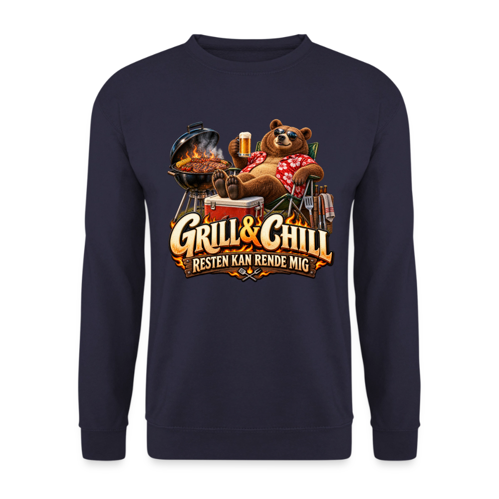 CityShirts - Sweatshirt - Grill & Chill – Resten kan rende mig - CS049 - marineblå