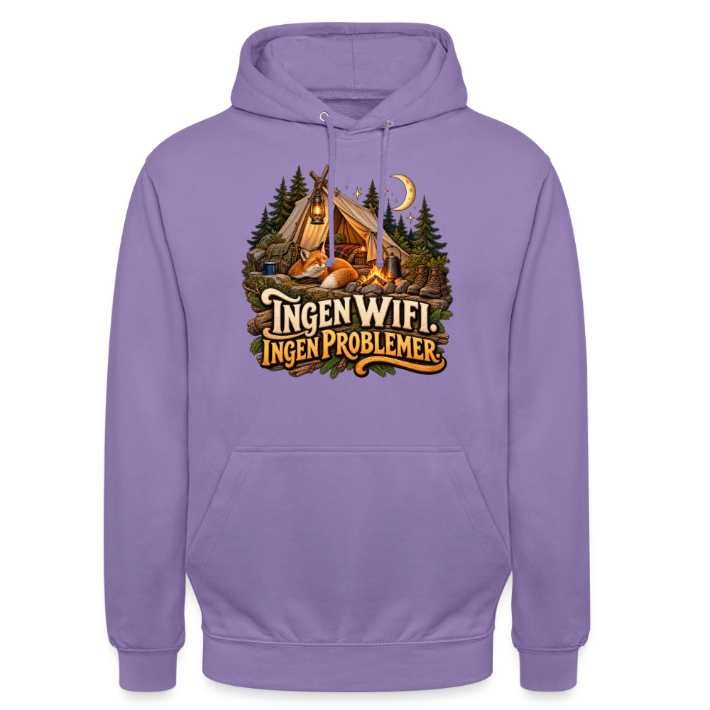 CityShirts - Hoodie - Ingen WiFi. Ingen problemer. - CS036 - lavendel