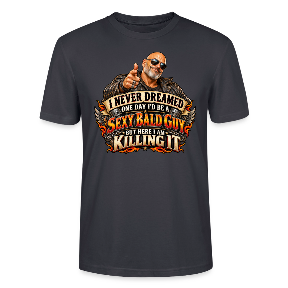 CityShirts - T-shirt - Sexy Bald Guy – Killing It - CS008 - mørk gråblå