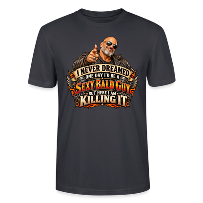 CityShirts - T-shirt - Sexy Bald Guy – Killing It - CS008 - mørk gråblå