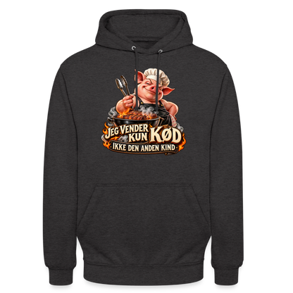 CityShirts - Hoodie - Jeg vender kun kød – Ikke den anden kind - CS044 - charcoal
