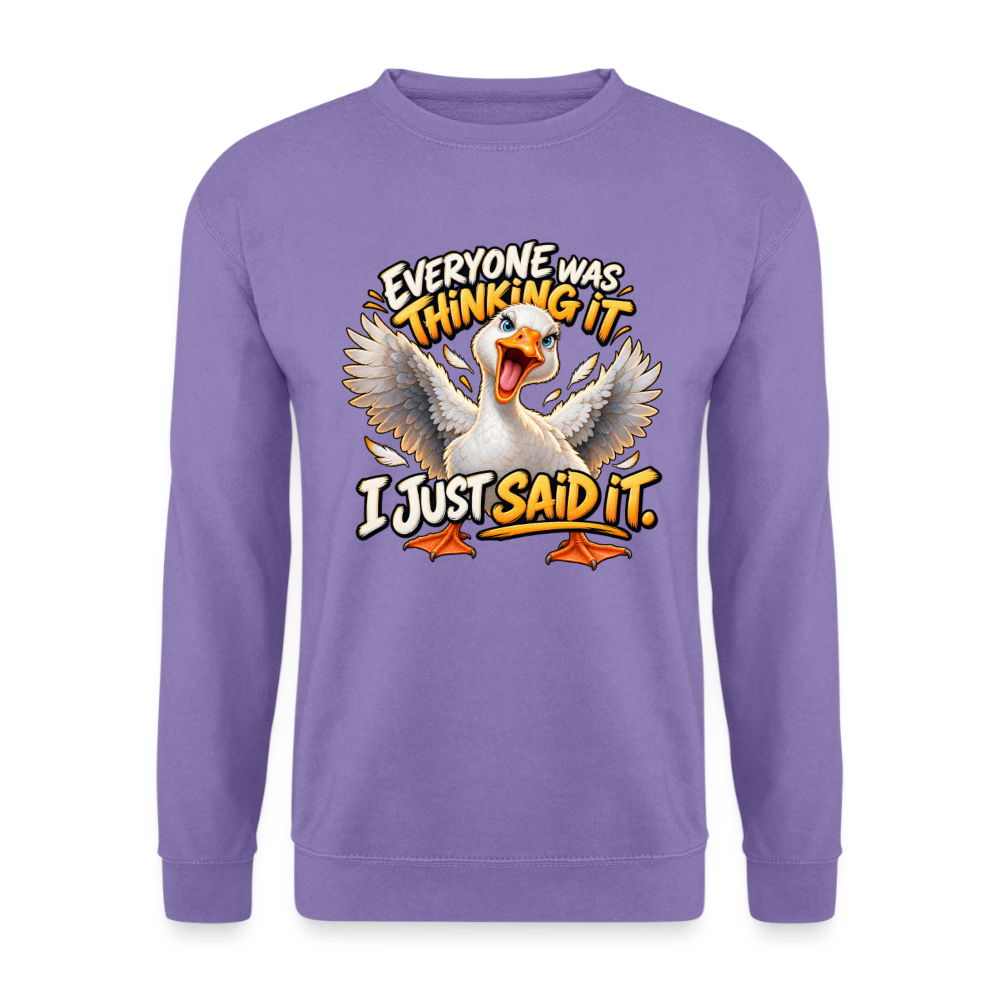 CityShirts - Sweatshirt - Everyone was thinking it – I just said it - CS012 - lavendel