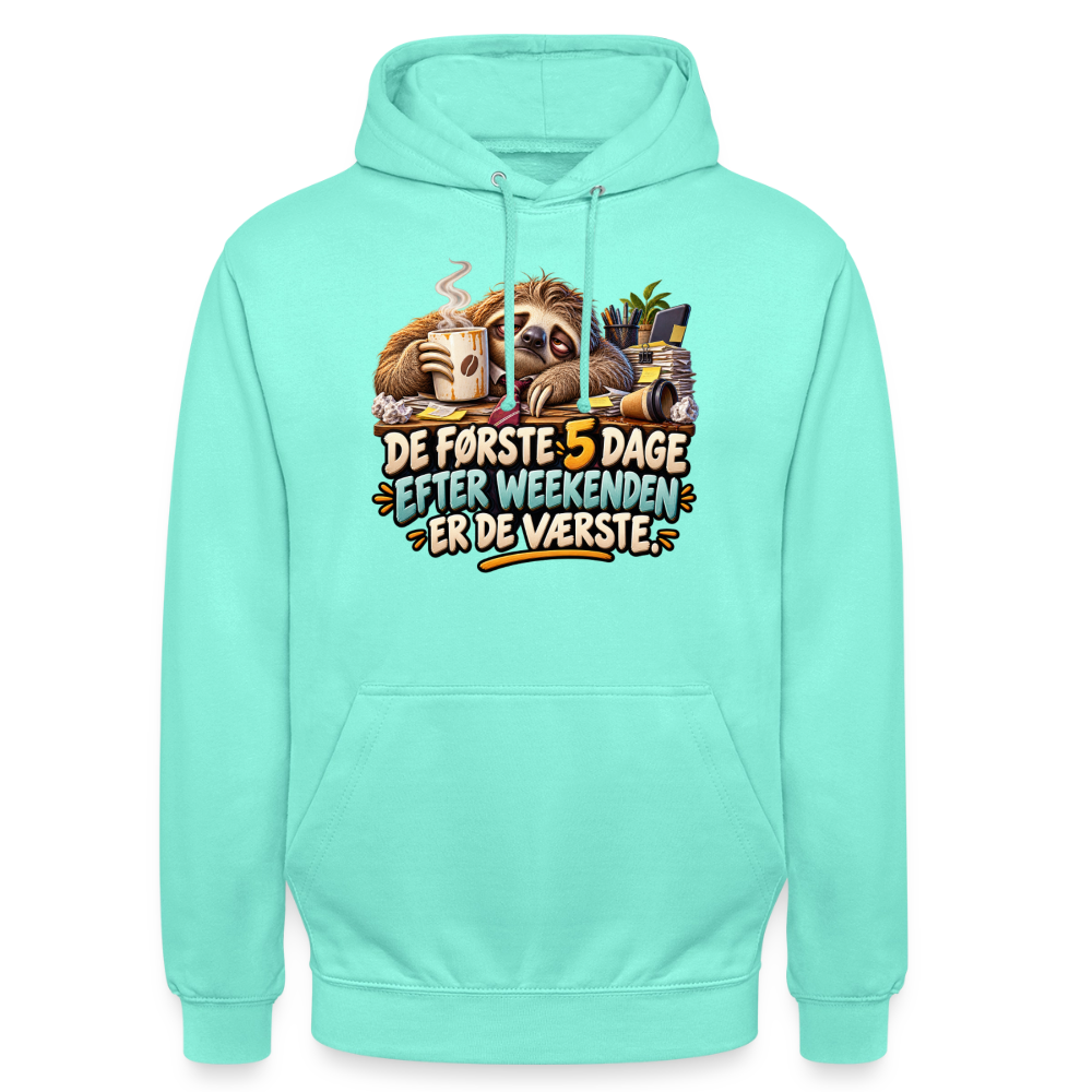 CityShirts - Hoodie - De første 5 dage efter weekenden er de værste - CS023 - mint