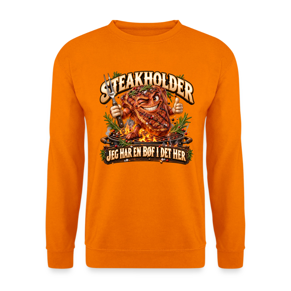 CityShirts - Sweatshirt - Steakholder – Jeg har en bøf i det her - CS052 - orange