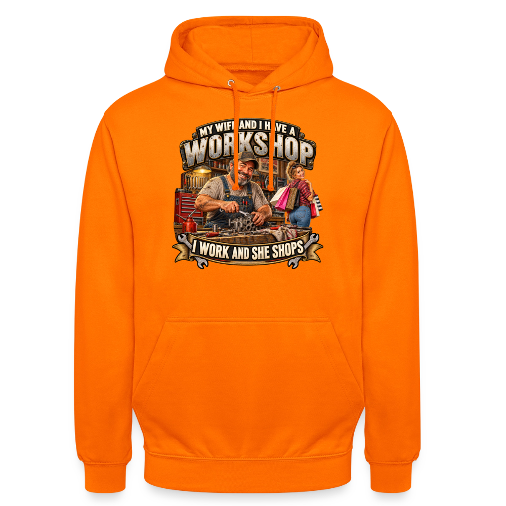 CityShirts - Hoodie - Workshop – I work and she shops - CS021 - orange