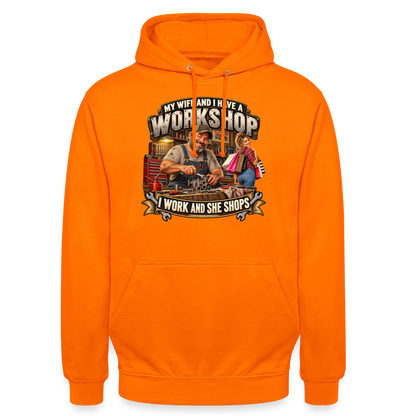 CityShirts - Hoodie - Workshop – I work and she shops - CS021 - orange