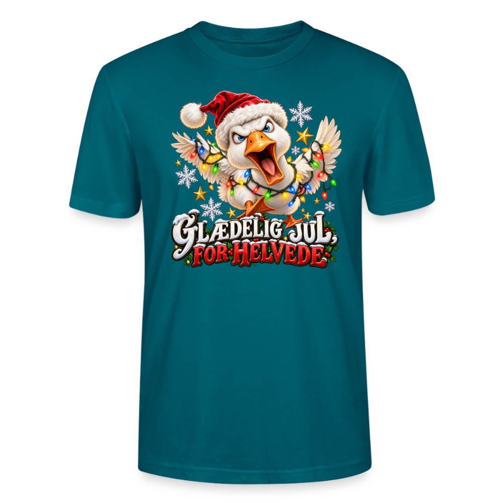 CityShirts - T-shirt - Glædelig jul, for helvede – julegås - CS025 - havblå