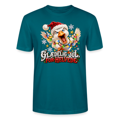 CityShirts - T-shirt - Glædelig jul, for helvede – julegås - CS025 - havblå