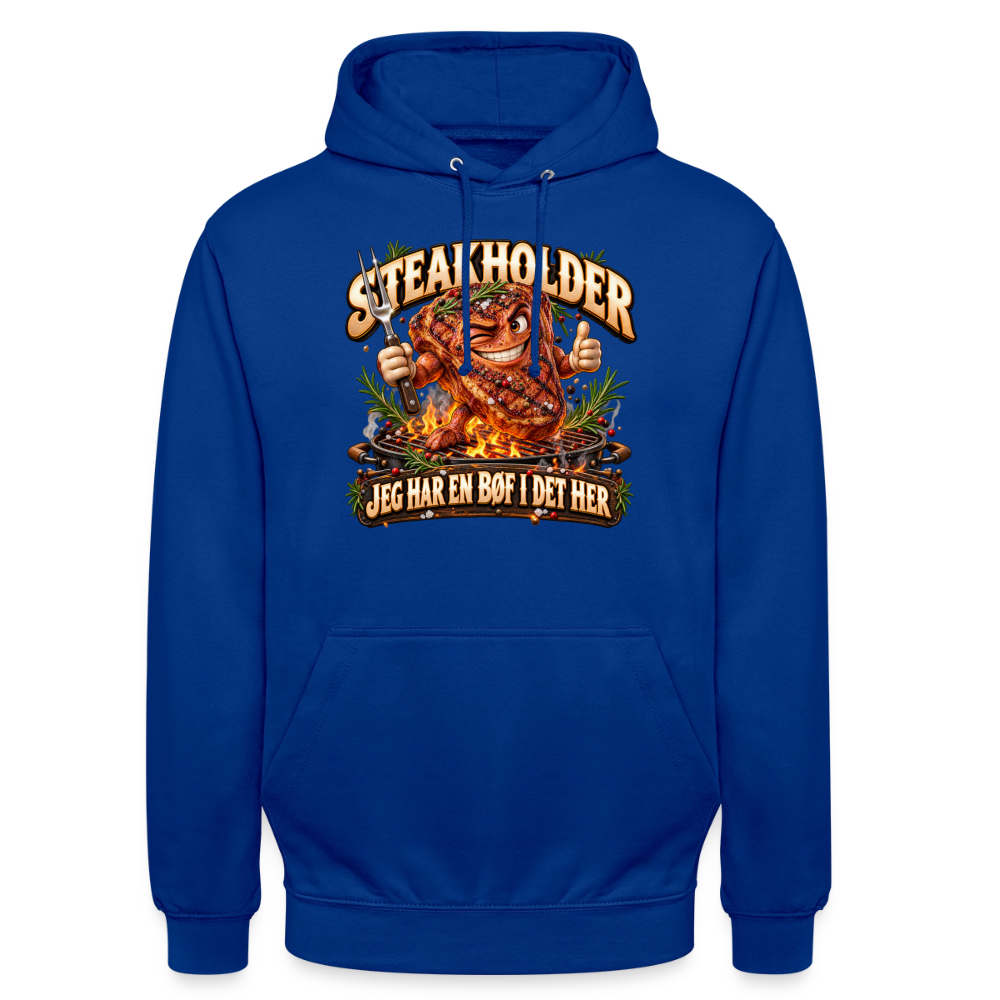 CityShirts - Hoodie - Steakholder – Jeg har en bøf i det her - CS052 - kongeblå