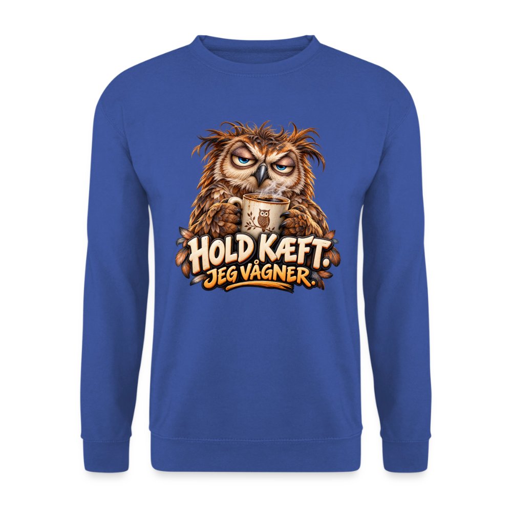 CityShirts - Sweatshirt - Hold kæft. Jeg vågner. – morgenugle - CS027 - kongeblå
