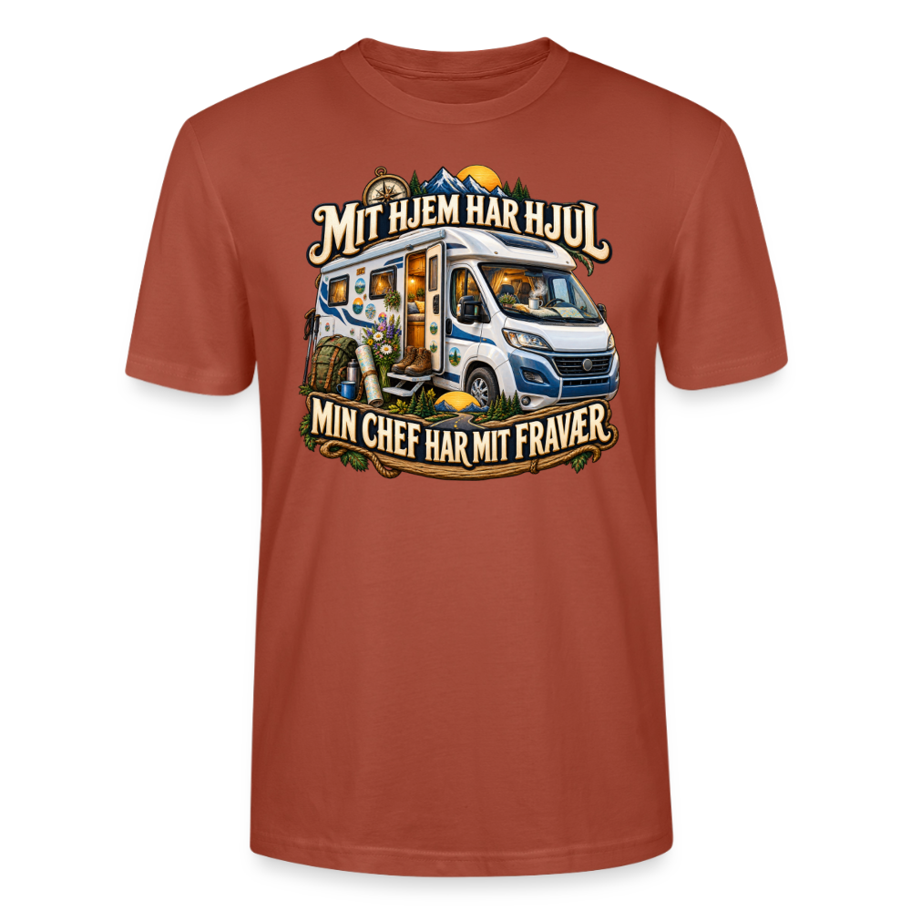 CityShirts - T-shirt - Mit hjem har hjul – Min chef har mit fravær - CS040 - terrakotta