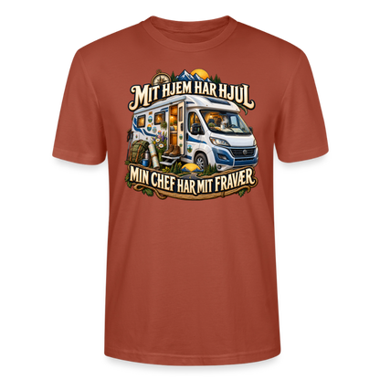 CityShirts - T-shirt - Mit hjem har hjul – Min chef har mit fravær - CS040 - terrakotta