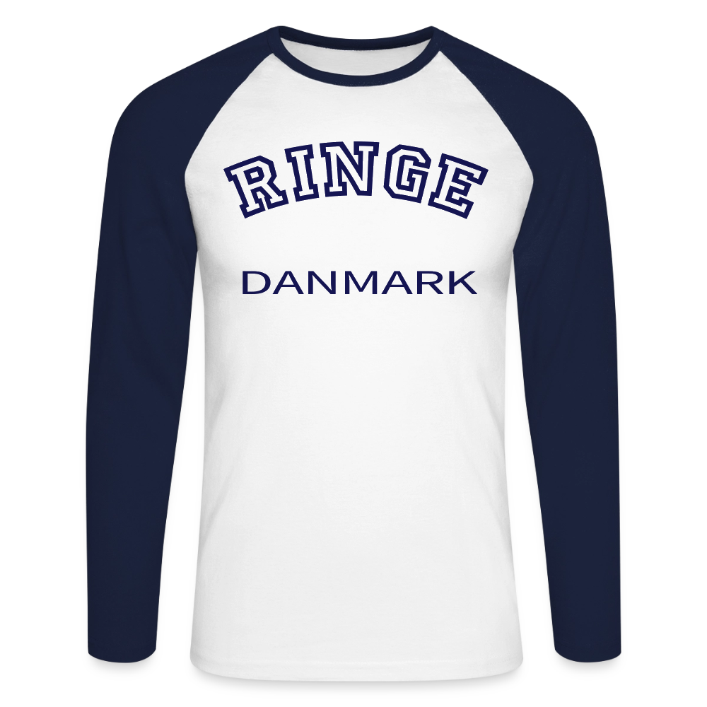 CityShirt - Baseball T-Shirt - Ringe - hvid/marineblå