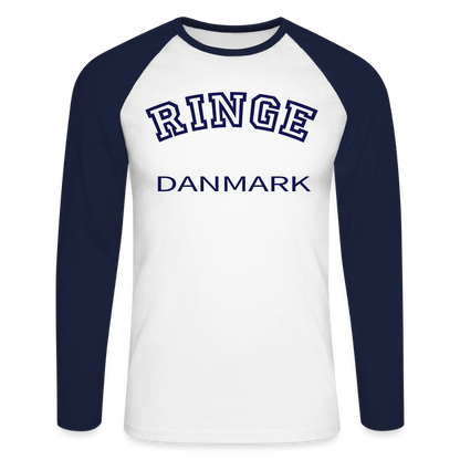 CityShirt - Baseball T-Shirt - Ringe - hvid/marineblå