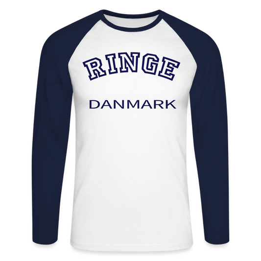 CityShirt - Baseball T-Shirt - Ringe - hvid/marineblå