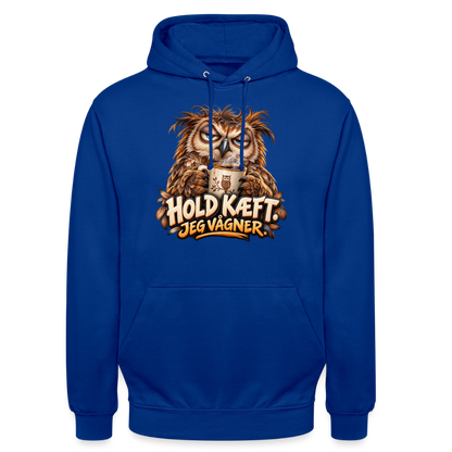 CityShirts - Hoodie - Hold kæft. Jeg vågner. – morgenugle - CS027 - kongeblå