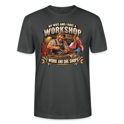 CityShirts - T-shirt - Workshop – I work and she shops - CS021 - charcoal