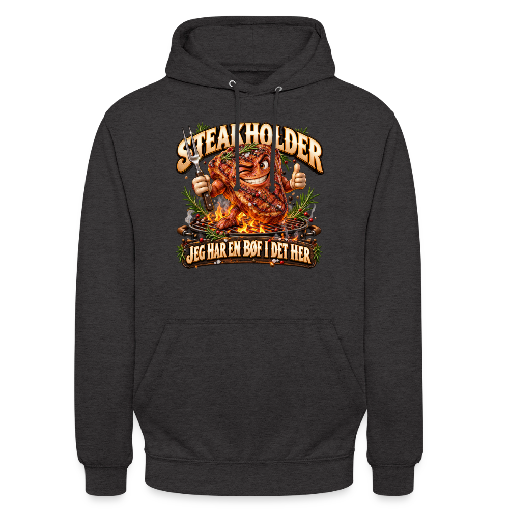 CityShirts - Hoodie - Steakholder – Jeg har en bøf i det her - CS052 - charcoal