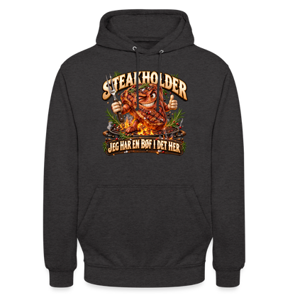CityShirts - Hoodie - Steakholder – Jeg har en bøf i det her - CS052 - charcoal