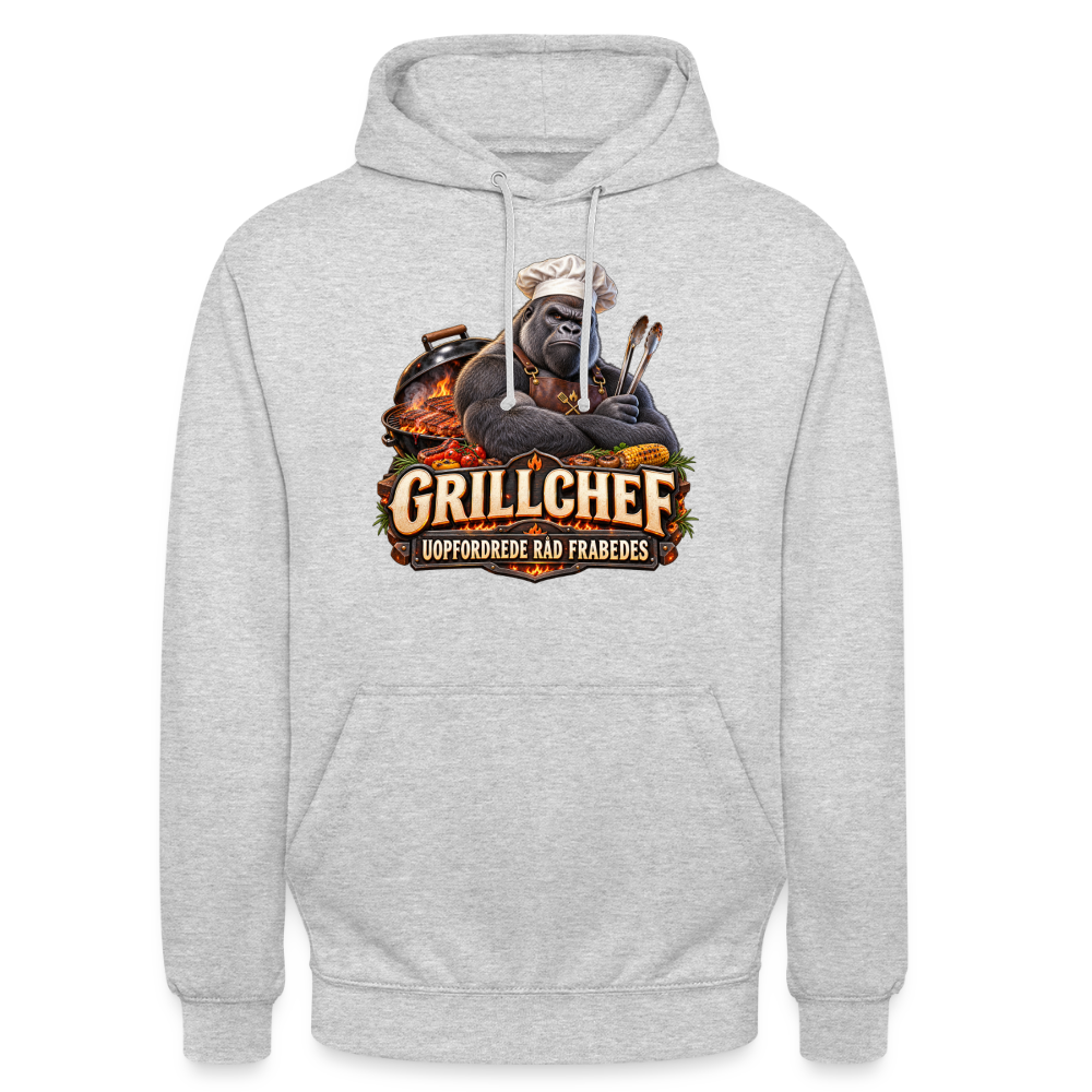 CityShirts - Hoodie - Grillchef – Uopfordrede råd frabedes - CS047 - lysegrå meleret