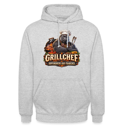 CityShirts - Hoodie - Grillchef – Uopfordrede råd frabedes - CS047 - lysegrå meleret