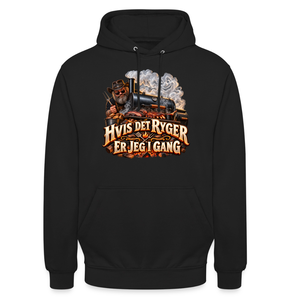 CityShirts - Hoodie - Hvis det ryger, er jeg i gang - CS051 - sort